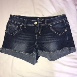 Dark wash jean shorts